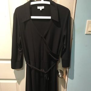 Gilani Black 3/4 Sleeve Stretch Dress